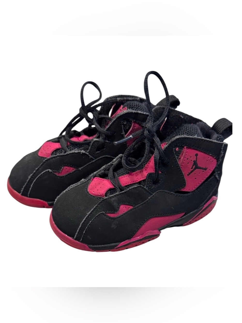 Nike Jordan Kids Black and Pink High-Top Sneakers Size 9